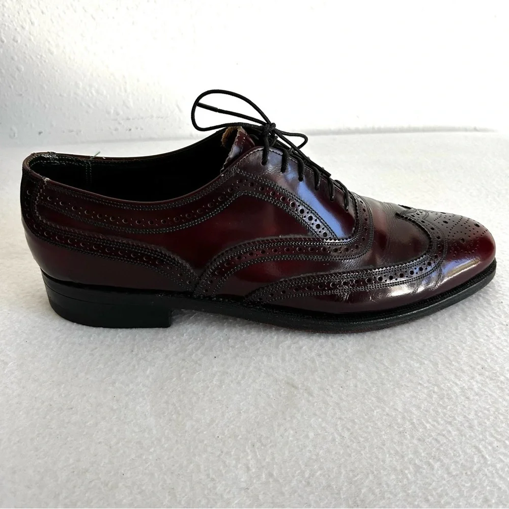 Vintage Florsheim Imperial Brown Wingtip Shoes Men's Size US 9B